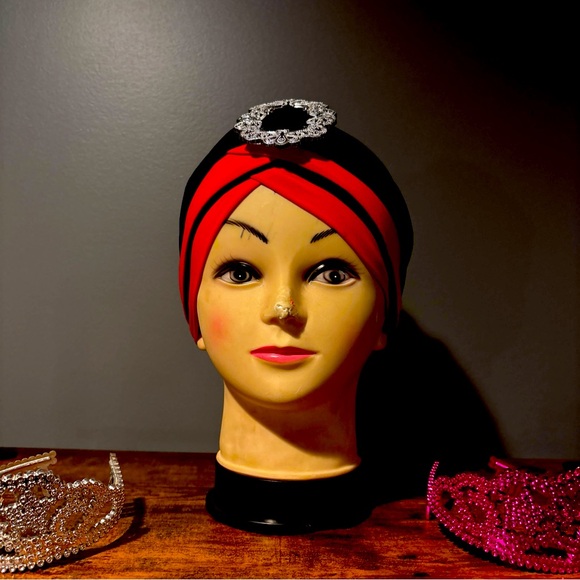 COPY - Courage Caps Chemo Sleep Turban Headwear Scarf Cap (Pink and Black) - Picture 7 of 7